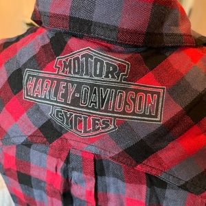 Harley Davidson Lightweight flannel/brushed cotton flowy sleeveless top